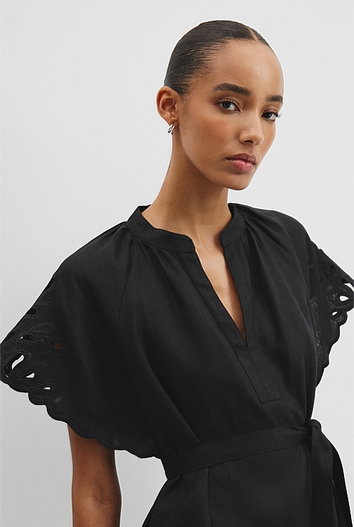 Cutwork Linen Mini Dress Cutwork Linen Mini Dress