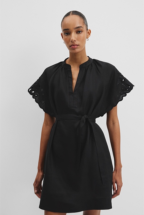 Cutwork Linen Mini Dress Cutwork Linen Mini Dress