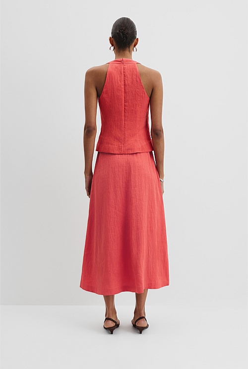 Organically Grown Linen Blend Halter Neck Top