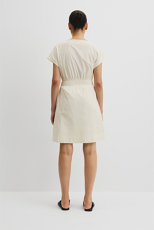 Australian Cotton Shirred Waist Mini Dress Australian Cotton Shirred Waist Mini Dress