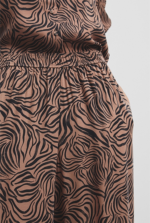 Print Pull On Cupro Pant