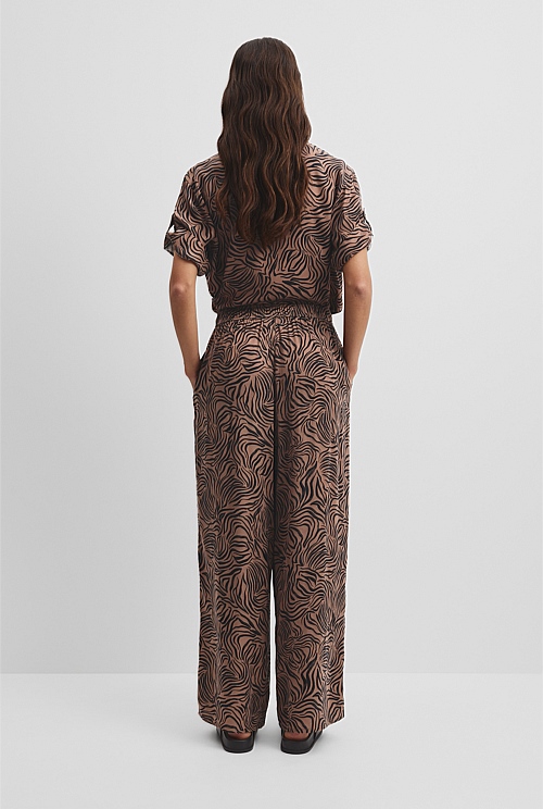 Print Pull On Cupro Pant