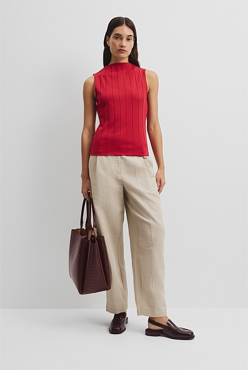 Mock Neck Rib Tank