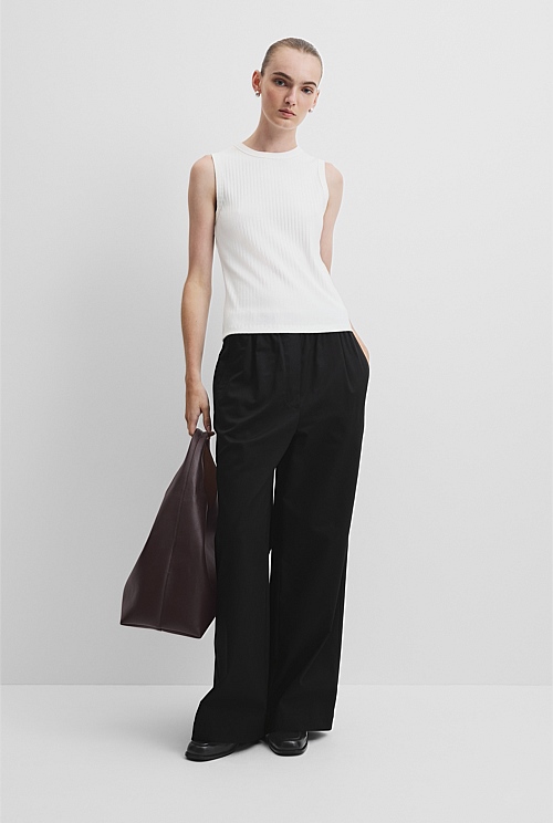Australian Cotton Blend Fitted Rib Tank