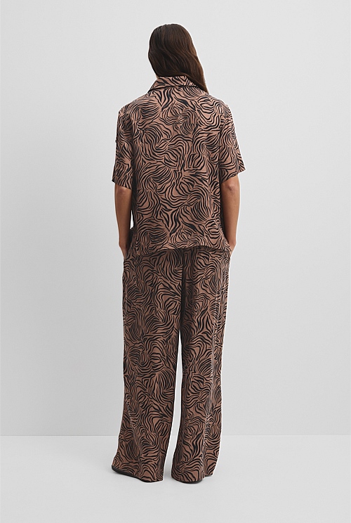 Print Short Sleeve Cupro Shirt