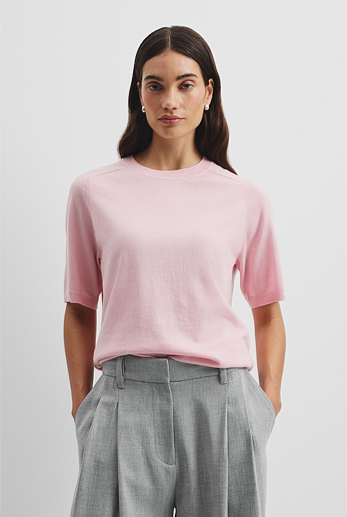 Organically Grown Cotton Blend Cashmere Blend T-Shirt