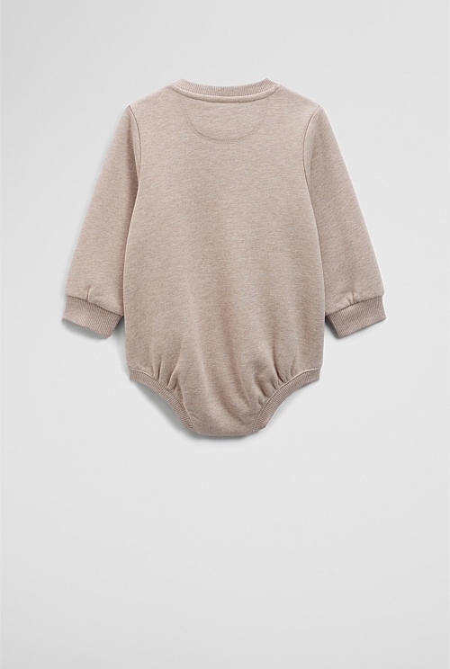 Organically Grown Cotton Logo Oversized Long Sleeve Bodysuit
