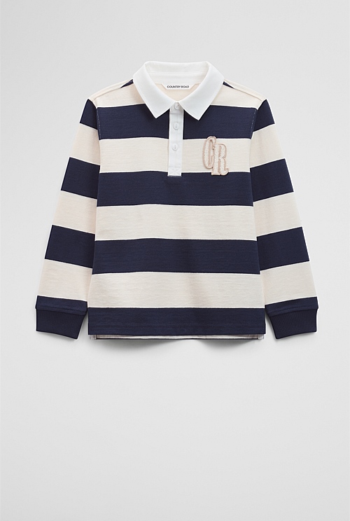 Organically Grown Cotton Block Stripe Rugby
