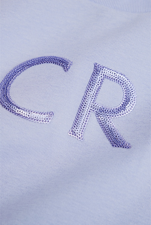 Long Sleeve Logo Frill T-Shirt