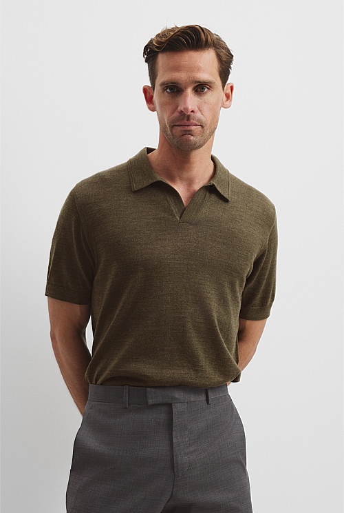 Australian Merino Short Sleeve Trophy Knit Polo