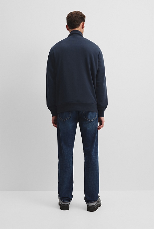 Australian Cotton Modern Logo Half Zip Sweat