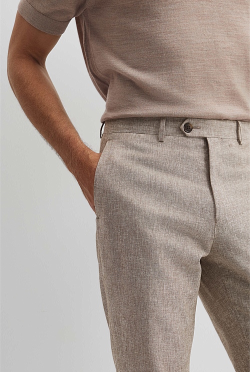 Regular Fit Linen Cotton Tailored Pant