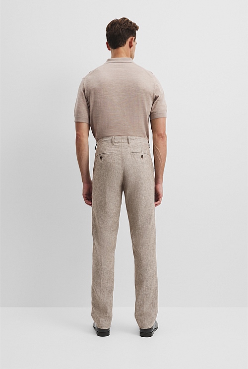 Regular Fit Linen Cotton Tailored Pant