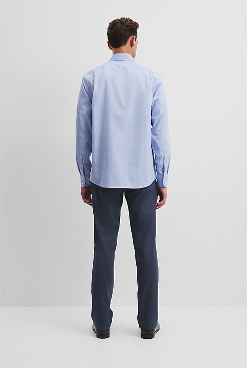 Regular Fit Grid Check Travel Shirt