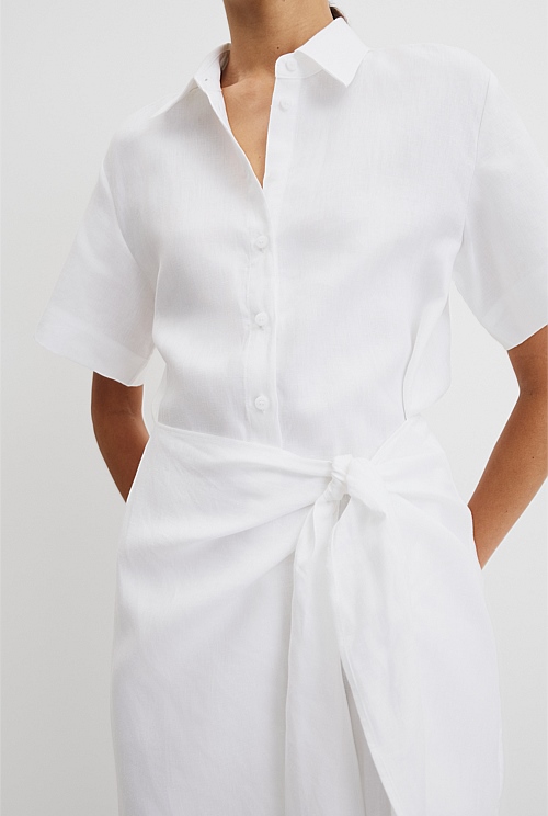 Organically Grown Linen Mini Linen Shirt Dress Organically Grown Linen Mini Linen Shirt Dress