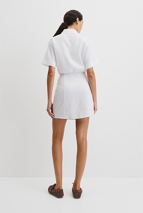 Organically Grown Linen Mini Linen Shirt Dress Organically Grown Linen Mini Linen Shirt Dress