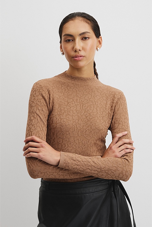 Animal Jacquard Knit Top