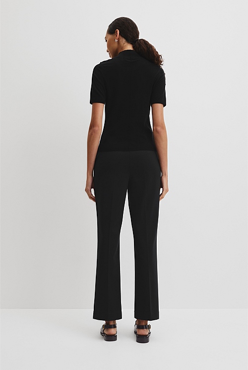 Short Sleeve Wool Silk Knit
