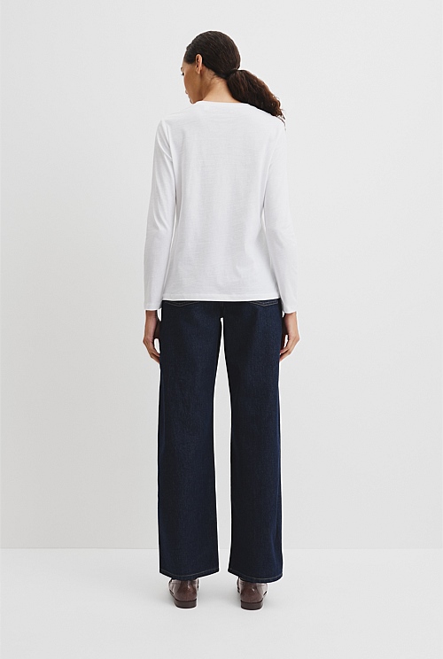Australian Good Earth Cotton Textured Slub T-Shirt