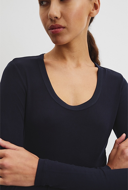 Cupro Rib Top Cupro Rib Top