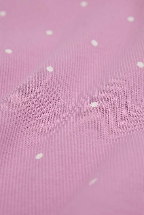Organically Grown Cotton Cord Soft Frill Rib T-Shirt