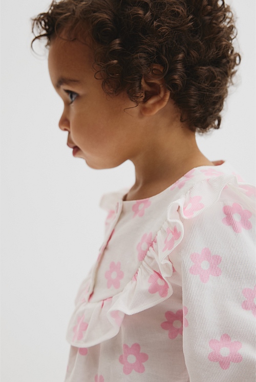 Organically Grown Cotton Cord Frill Dress Set