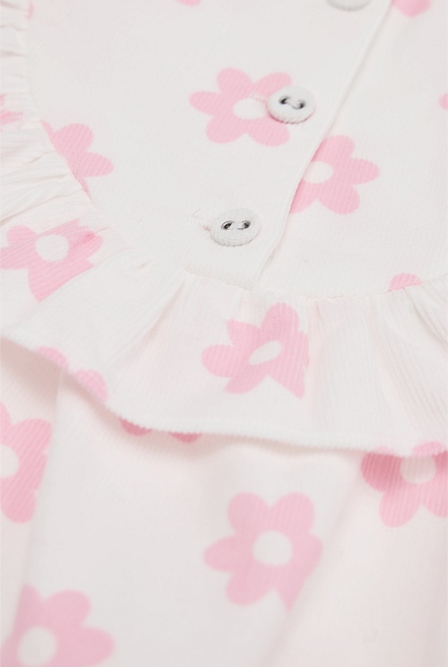 Organically Grown Cotton Cord Frill Dress Set