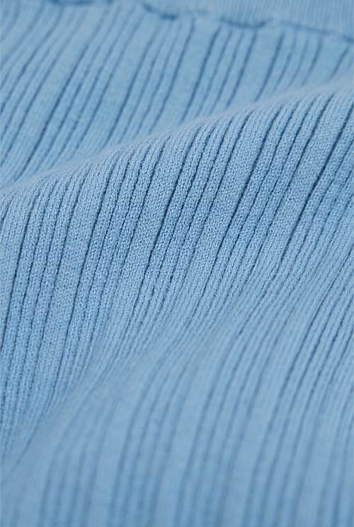 Organically Grown Cotton Blend Rib Knit Pant