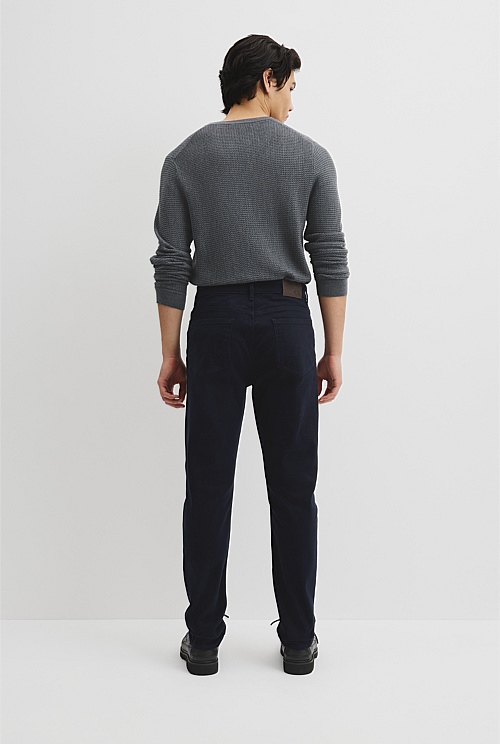 Tapered Fit Brushed Five Pocket Pant