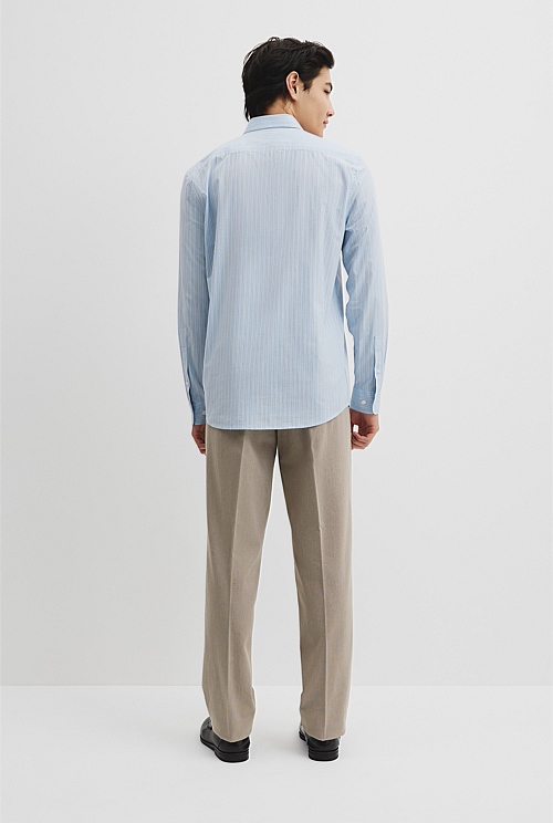 Slim Fit Cotton Stretch Stripe Shirt