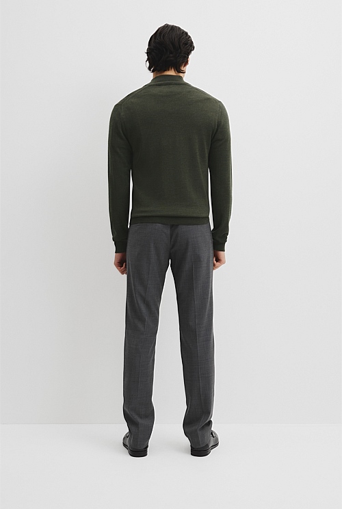 Australian Merino Long Sleeve Vam Half Zip Knit