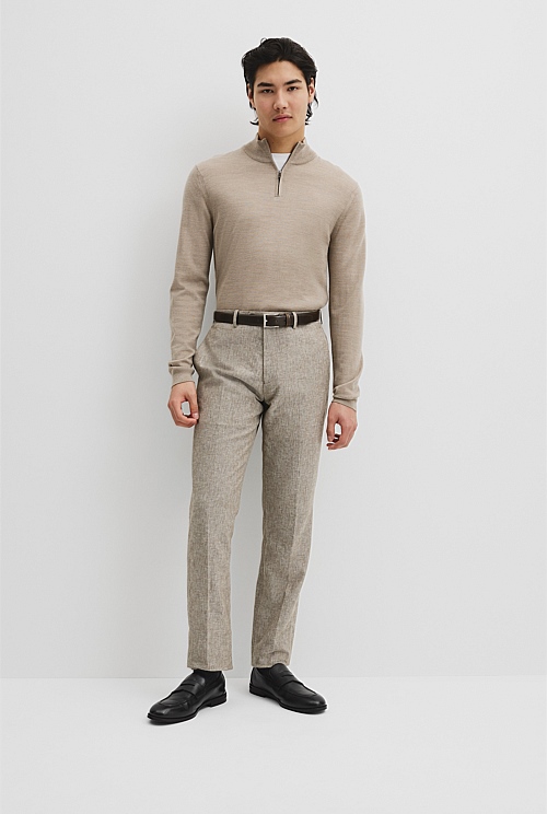 Australian Merino Long Sleeve Vam Half Zip Knit