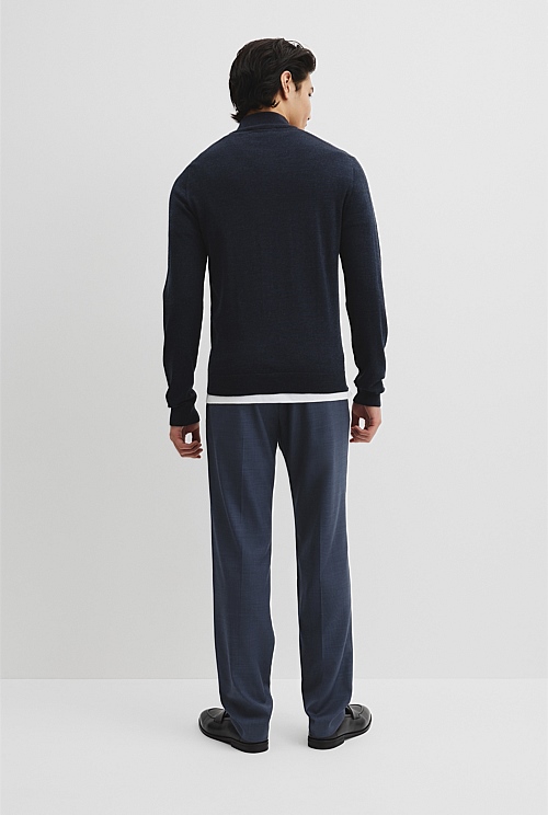Australian Merino Long Sleeve Vam Half Zip Knit