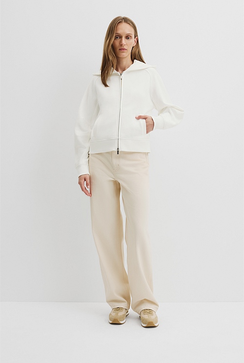 Australian Good Earth Cotton Zip Through Hooded Sweat