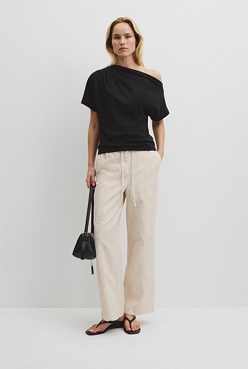 Australian Cotton One Shoulder T-Shirt Australian Cotton One Shoulder T-Shirt