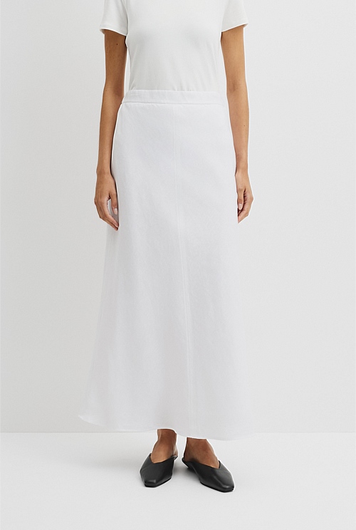 Organically Grown Linen Pull On Midi Skirt Organically Grown Linen Pull On Midi Skirt