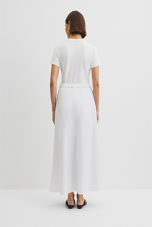 Organically Grown Linen Pull On Midi Skirt Organically Grown Linen Pull On Midi Skirt