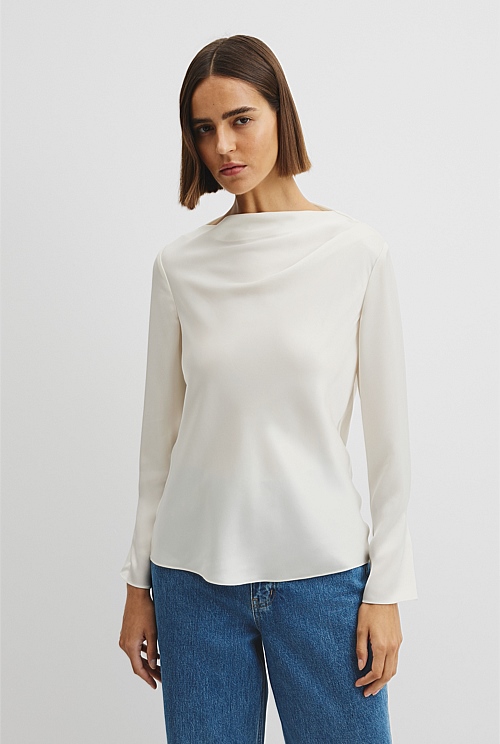 Draped Long Sleeve Shirt Draped Long Sleeve Shirt