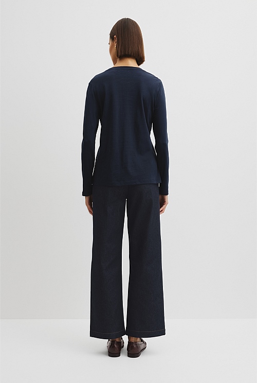 Australian Good Earth Cotton Textured Slub T-Shirt