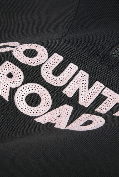 Australian Cotton Blend Sequin Half Zip Sweat