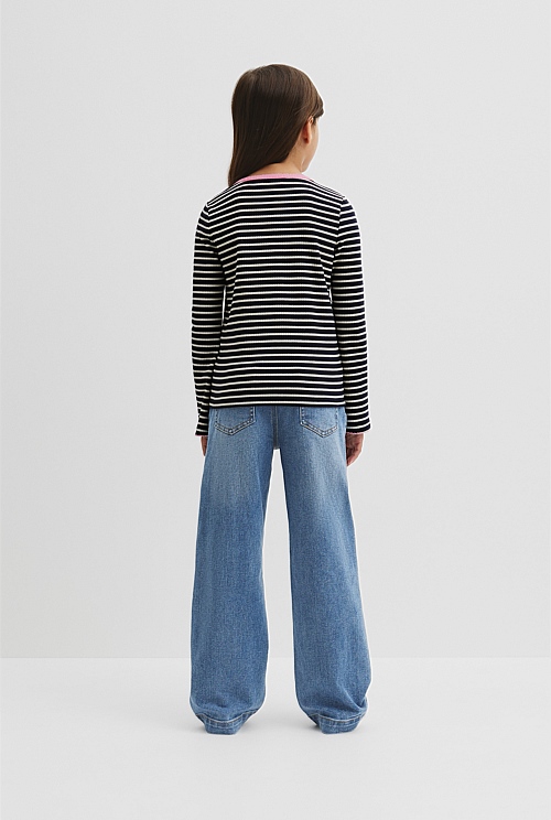 Rib Flare Sleeve Top