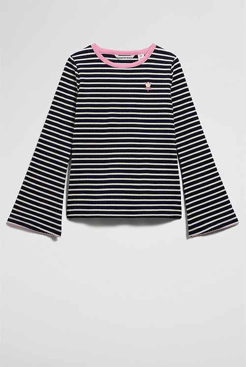 Rib Flare Sleeve Top