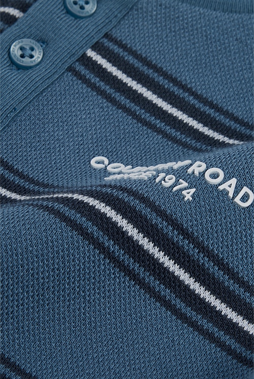 Organically Grown Cotton Stripe Long Sleeve Pique T-Shirt