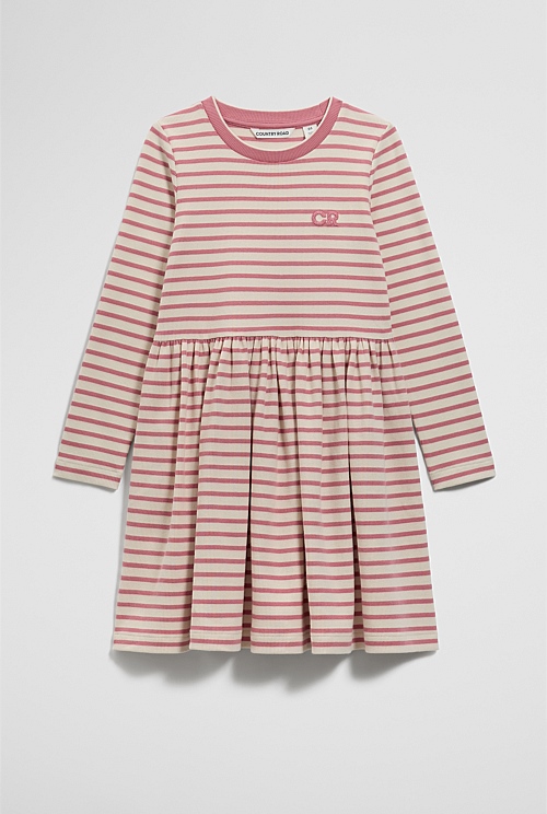Long Sleeve Gathered Rib Dress
