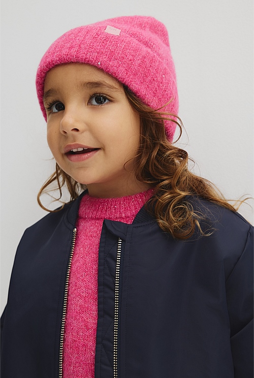 Sequin Fluffy Beanie