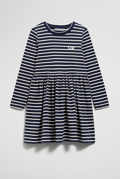 Long Sleeve Gathered Rib Dress