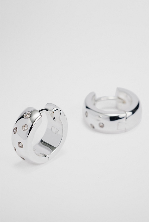 Mara Crystal Hoop Earring