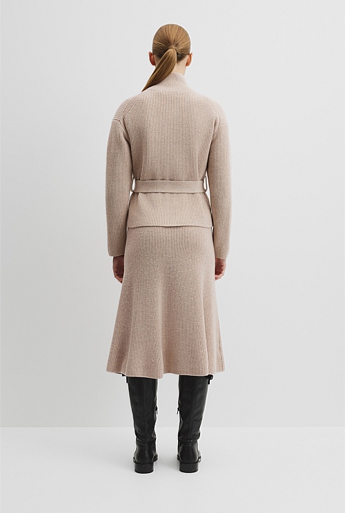 Australian Cotton Blend Belted Knit Jacket