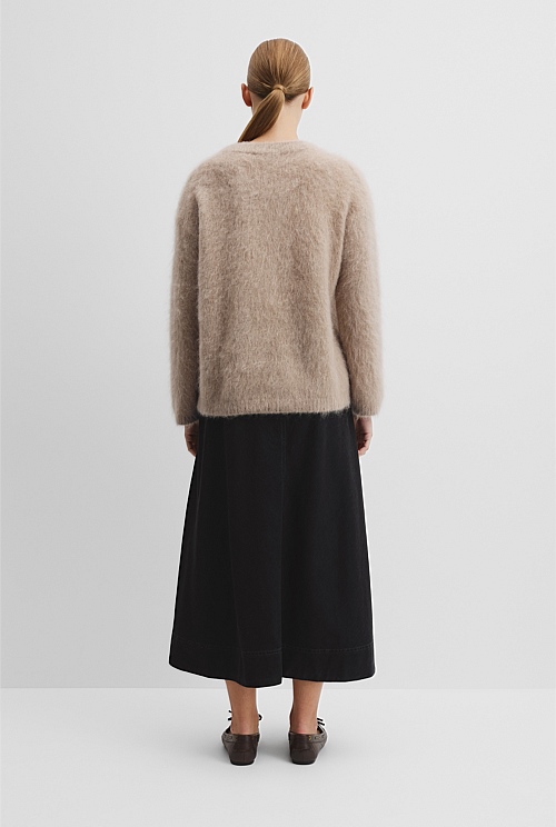 Long Sleeve Fluffy Crew Knit