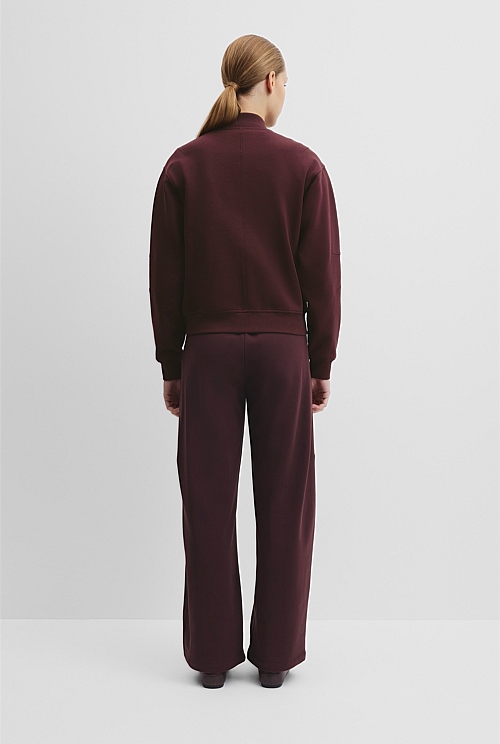 Australian Good Earth Cotton Zip Bomber Sweat